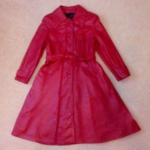 Genuine Calfskin Long Leather Coat:  Thick.  Heavy.  Vintage.  1960's